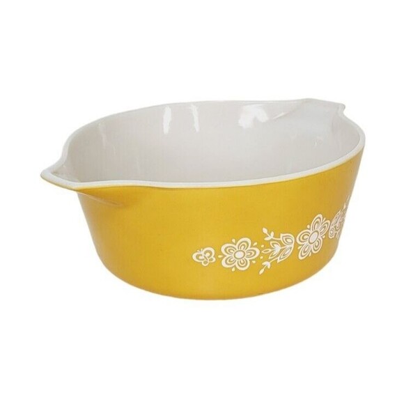 Vintage 70s Pyrex 475B Butterfly Gold 2 1/2 Quart Casserole Dish Bowl Server - Picture 5 of 10